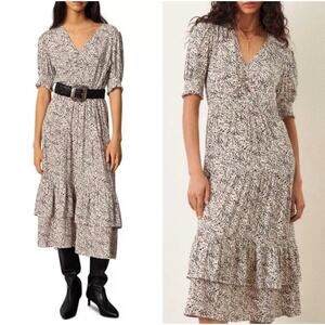 ba&sh Black and White Midi Dress